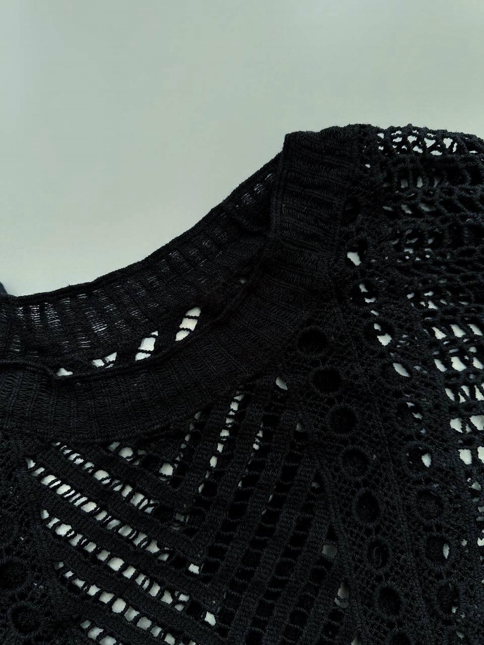 بلوز قلاب بافی مشکی کد 3960