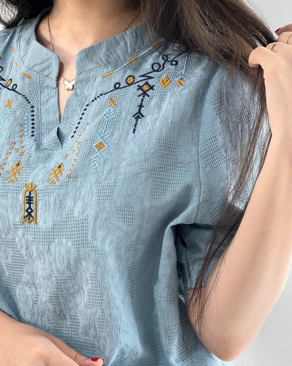 شومیز نخ گل برجسته اورجینال کد 3962