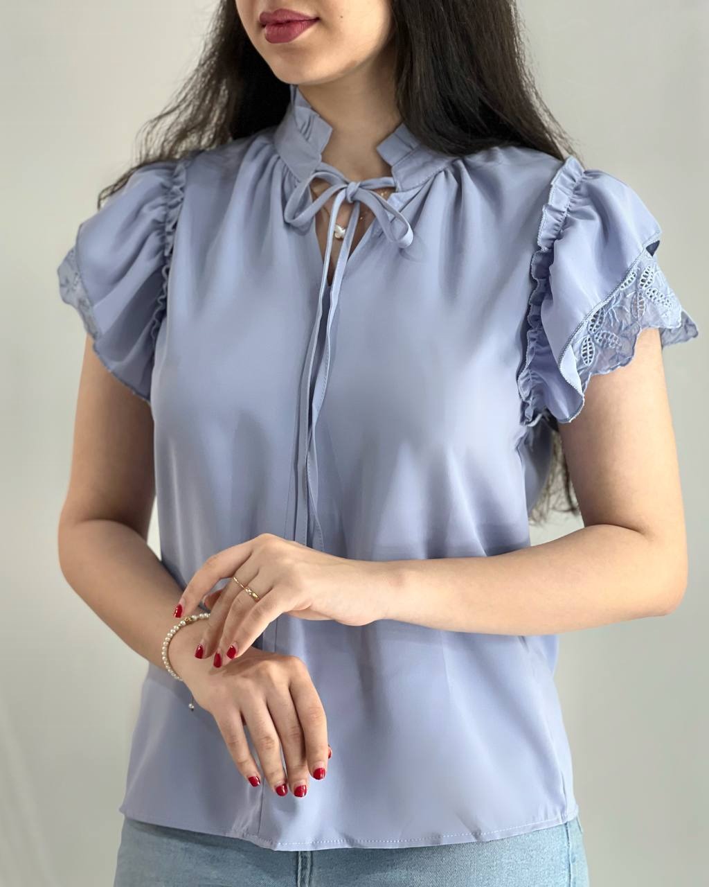 شومیز آستین چین خامه دوزی کد 3968