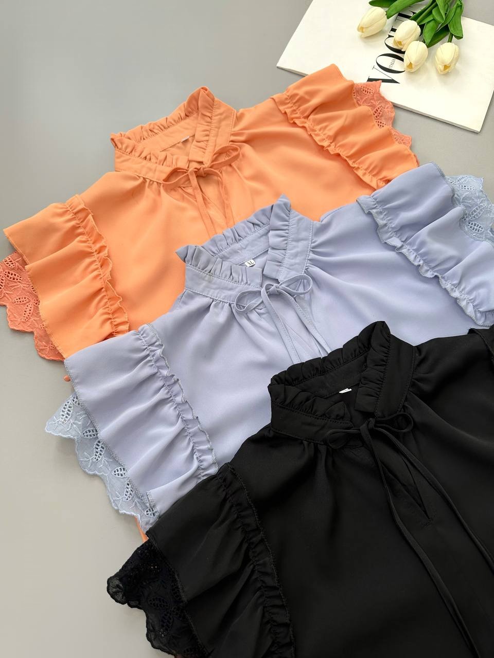 شومیز آستین چین خامه دوزی کد 3968