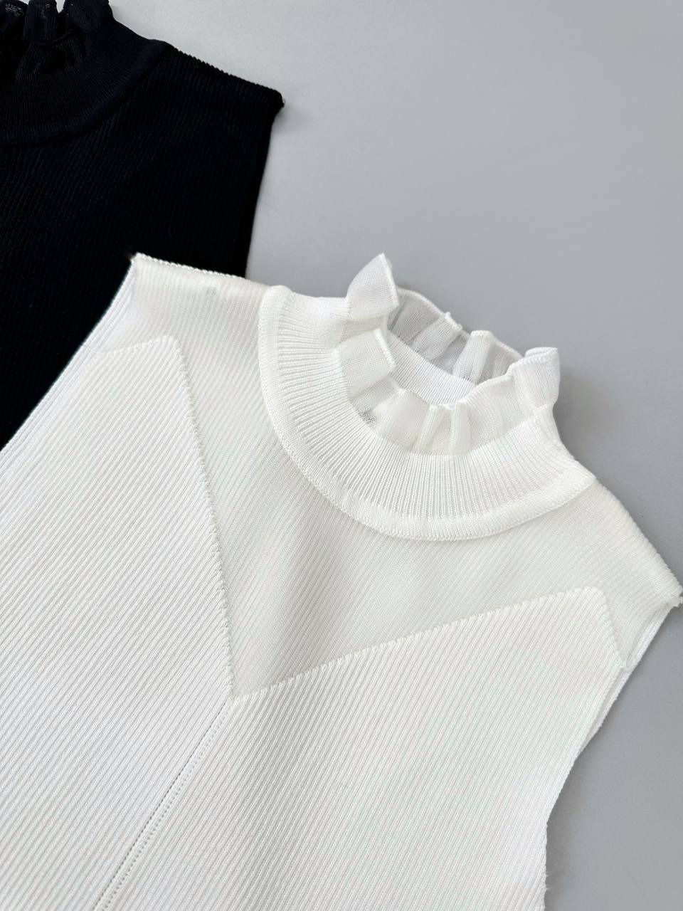 تاپ بافت کبریتی یقه چین کد 3973