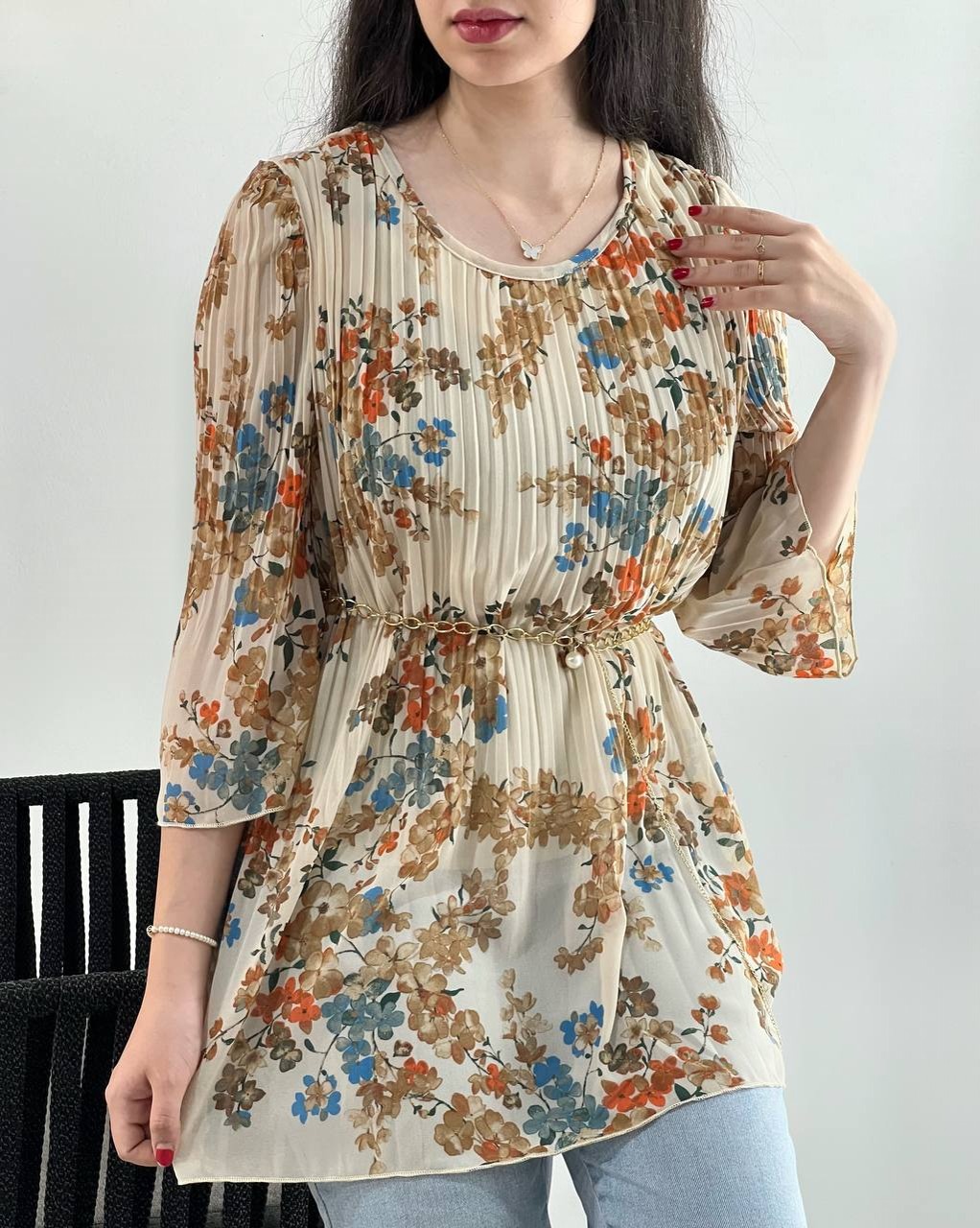 تونیک پلیسه گل ریز 2 کد 3976