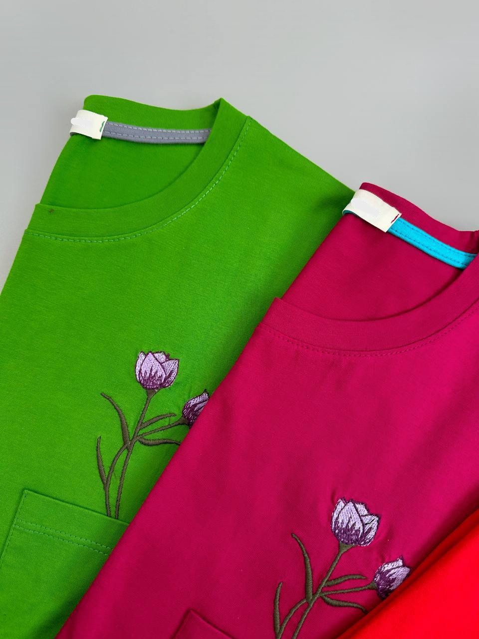 تیشرت جیب گلدوزی 7 رنگ کد 3984