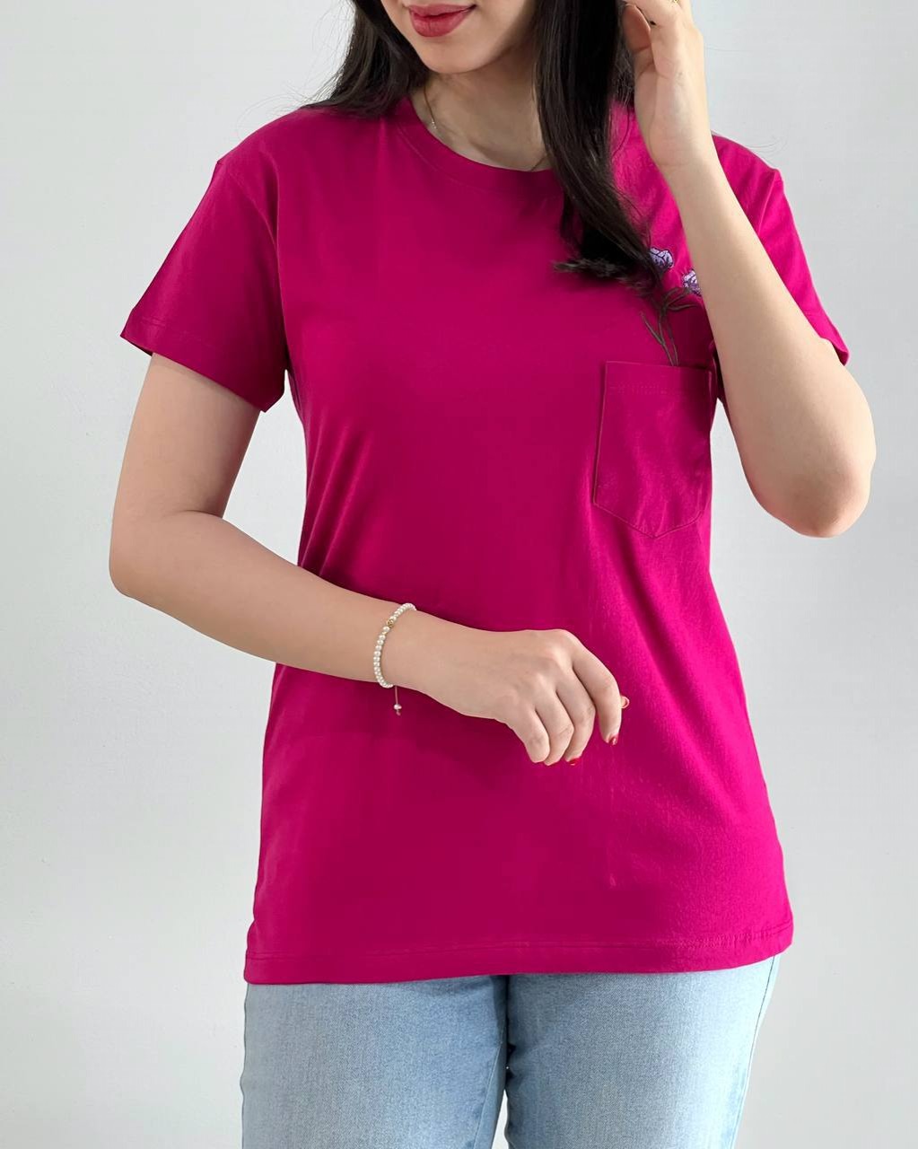 تیشرت جیب گلدوزی 7 رنگ کد 3984