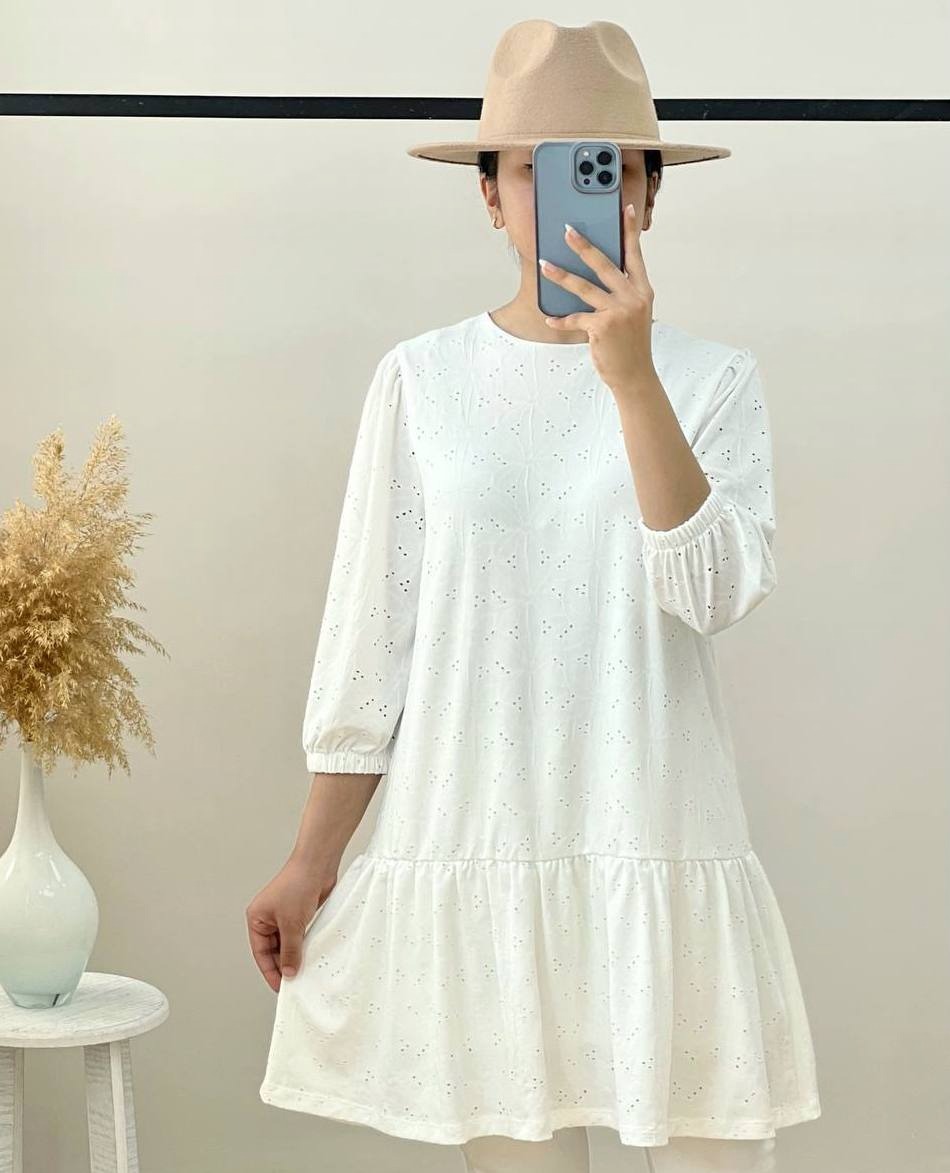 پیراهن خامه دوزی آستردار کد 3989