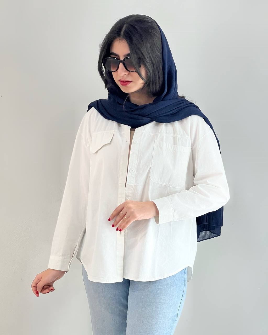 شومیز کتان نخ مداد رنگی مدل آخر کد 3990