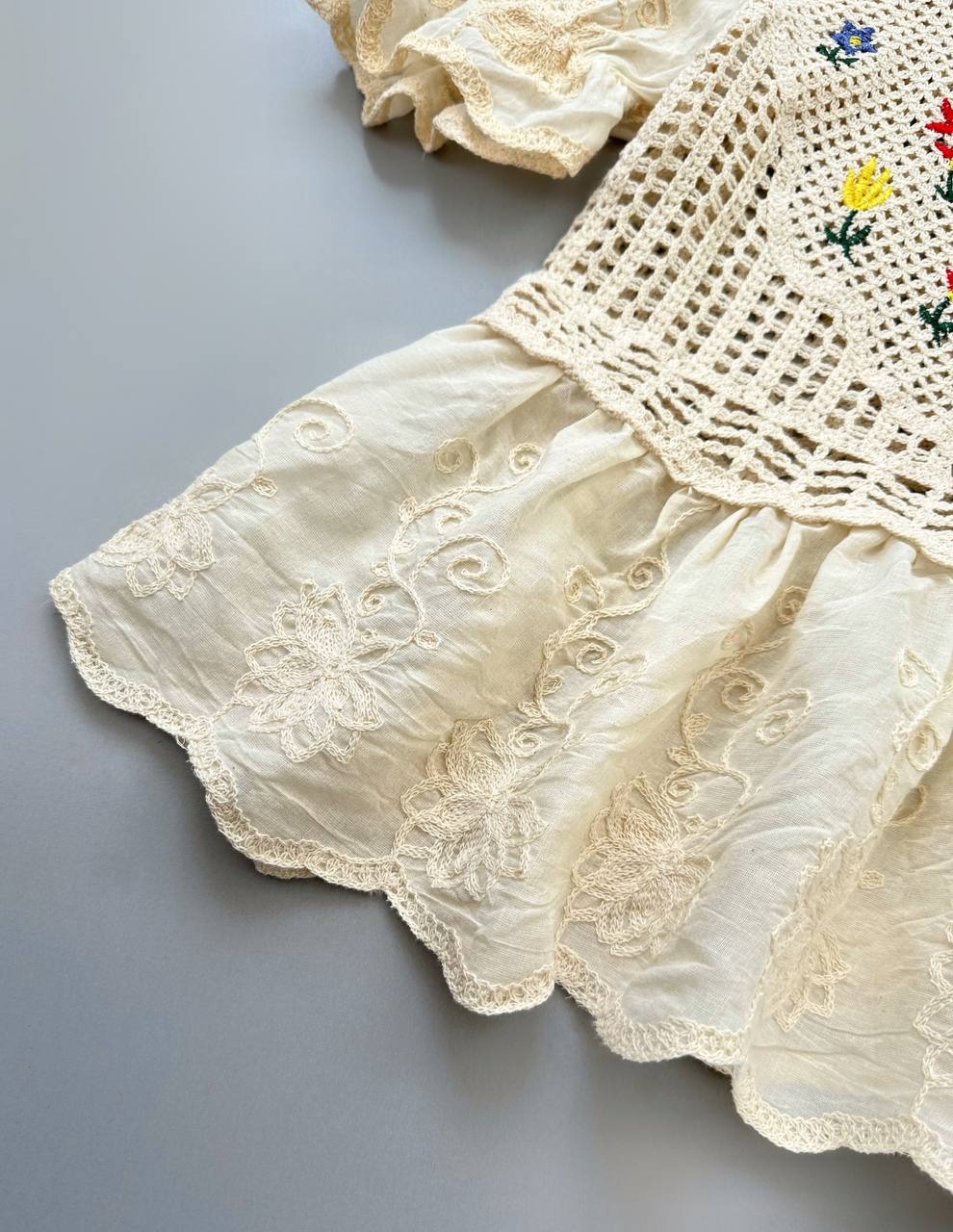 شومیز قلاب بافی آستین پف کد 3992