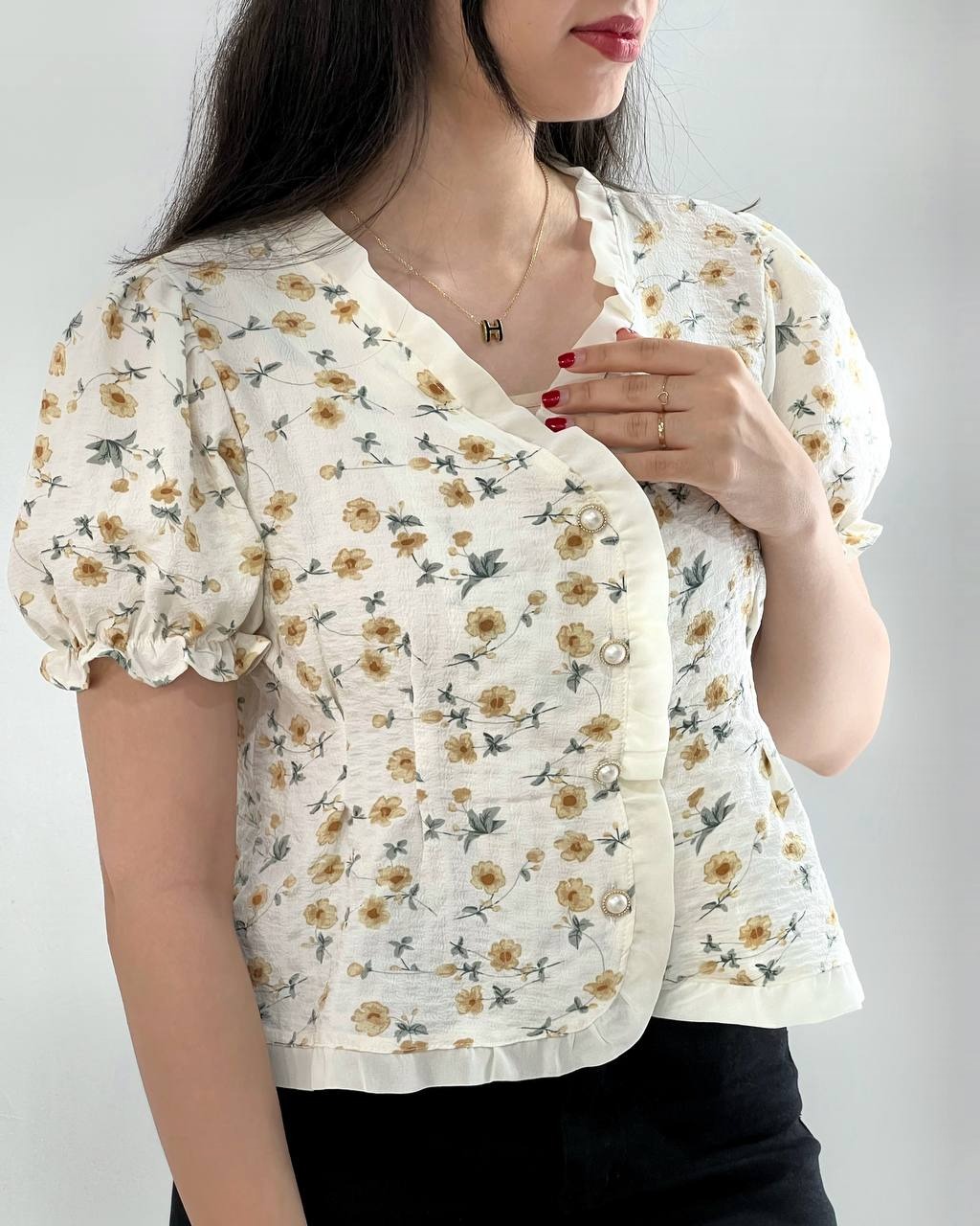 شومیز گل دار عروسکی کد 3995