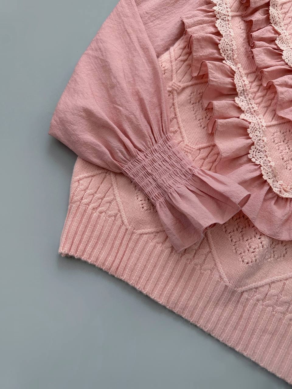 پلیور بافت جلو چین دار عروسکی کد 3999