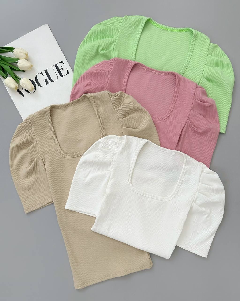 تیشرت آستین پف کبریتی کد 4008