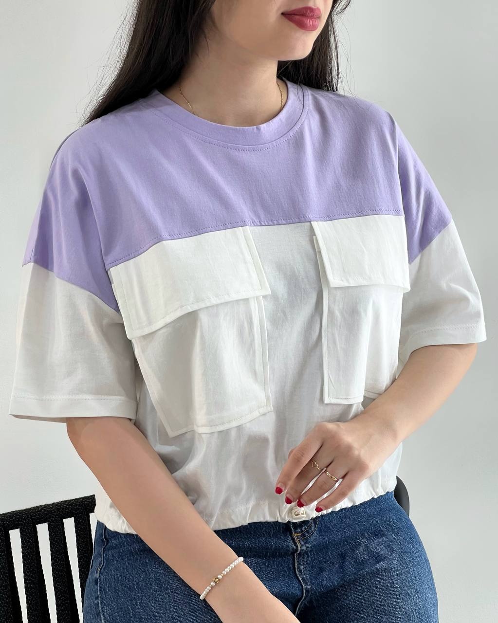 کراپ رنگی دو جیب کد 4009