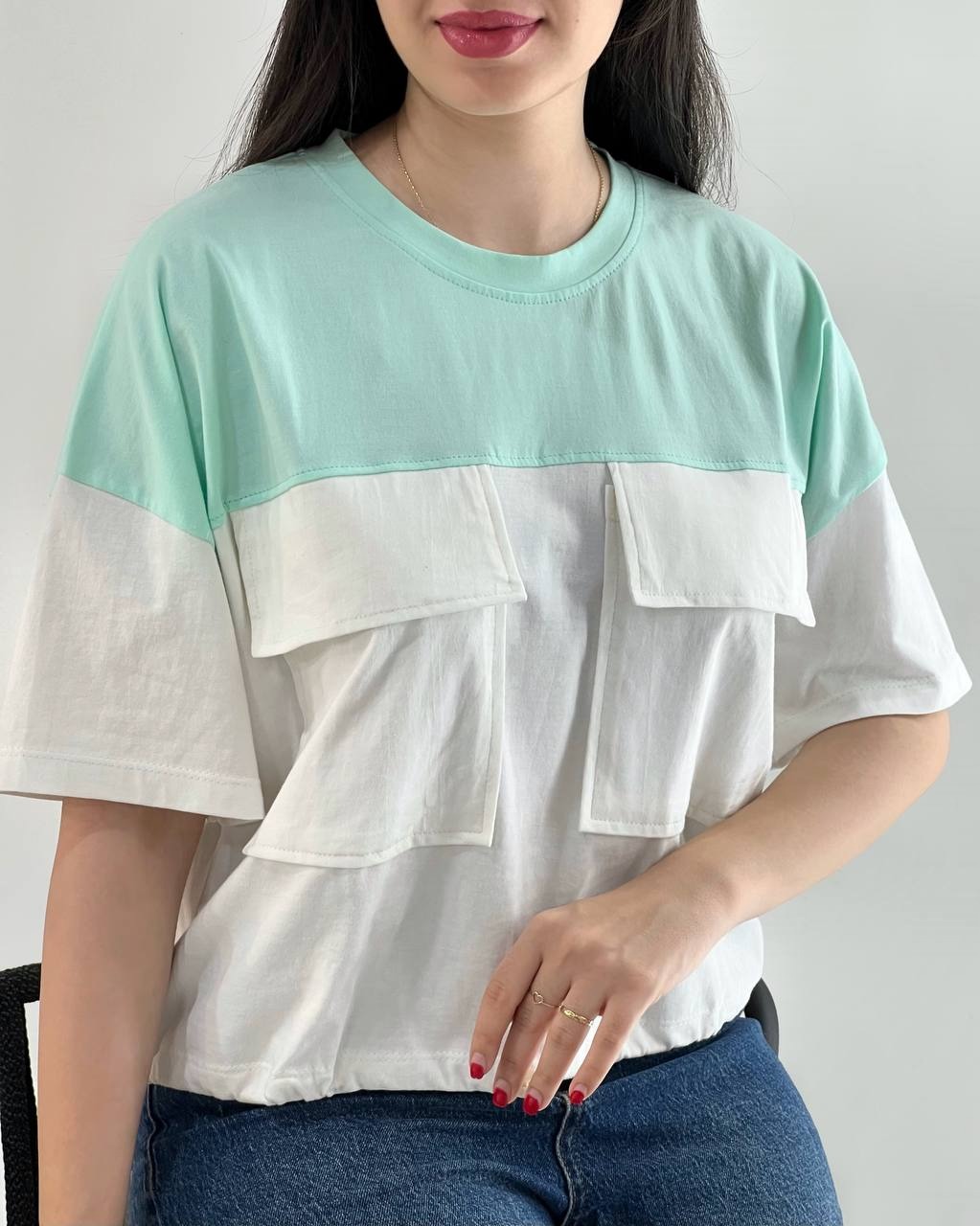 کراپ رنگی دو جیب کد 4009