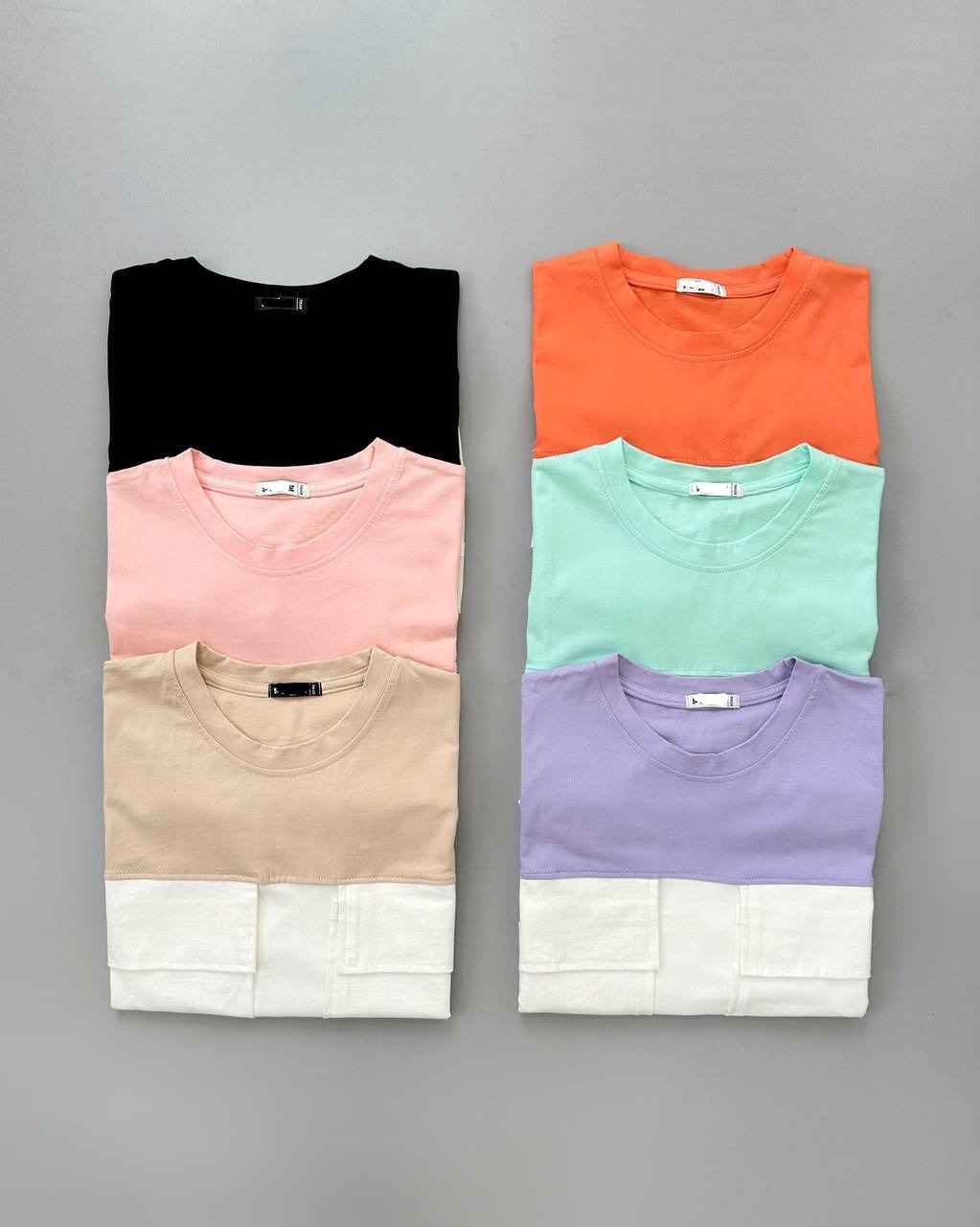 کراپ رنگی دو جیب کد 4009