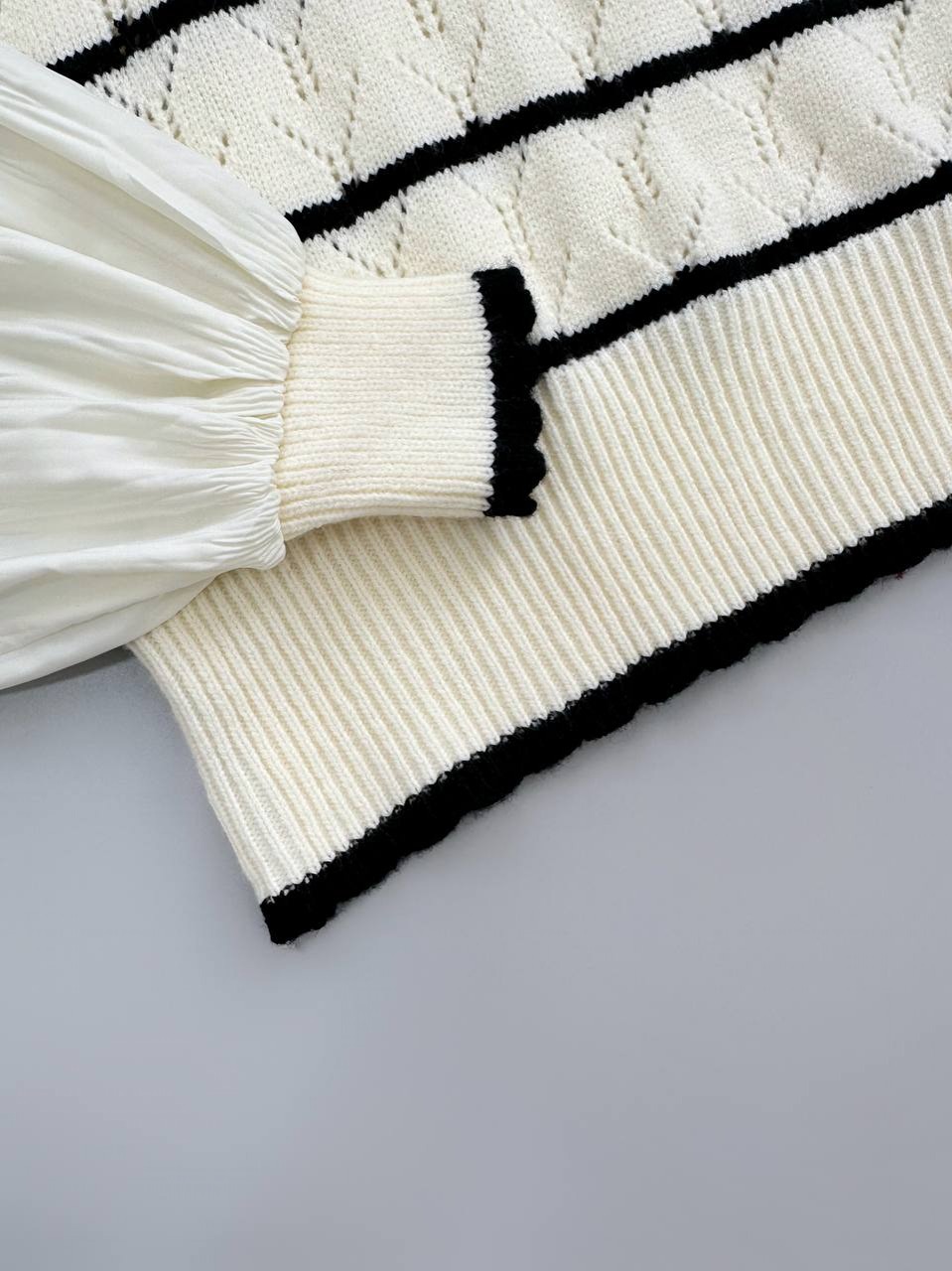 پلیور بافت آستین پلیسه کد 4011