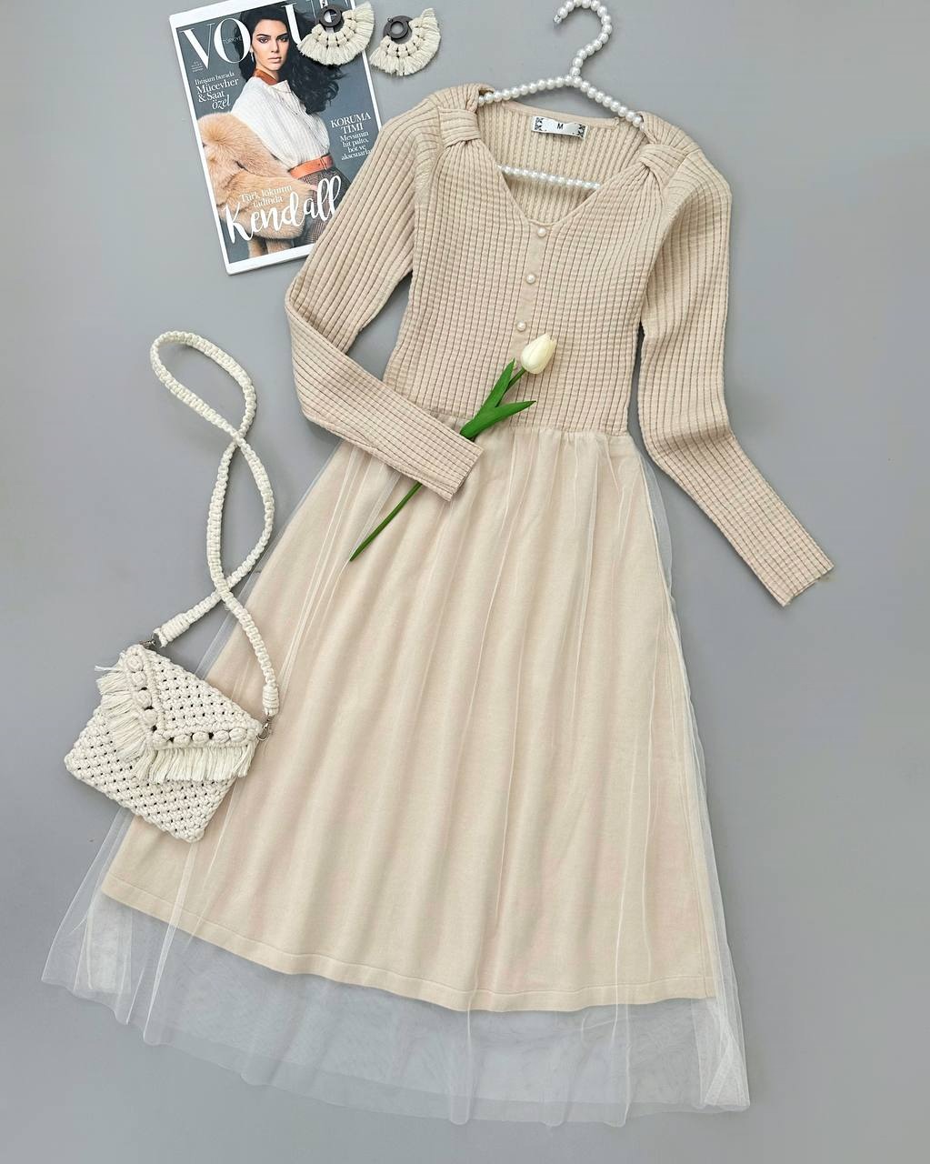 پیراهن بافت تکرنگ کد 4016