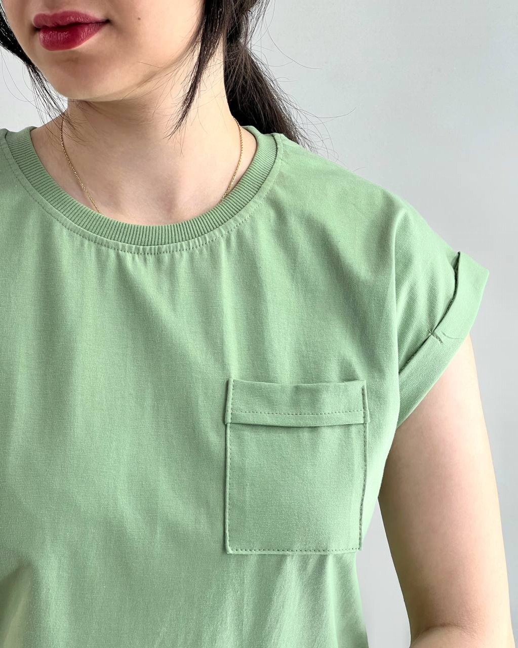 تیشرت آستین سرخود تک جیب کد 4018