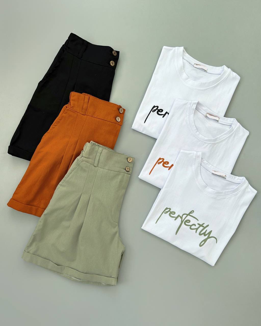 ست تیشرت و شلوارک لینن کد 4020