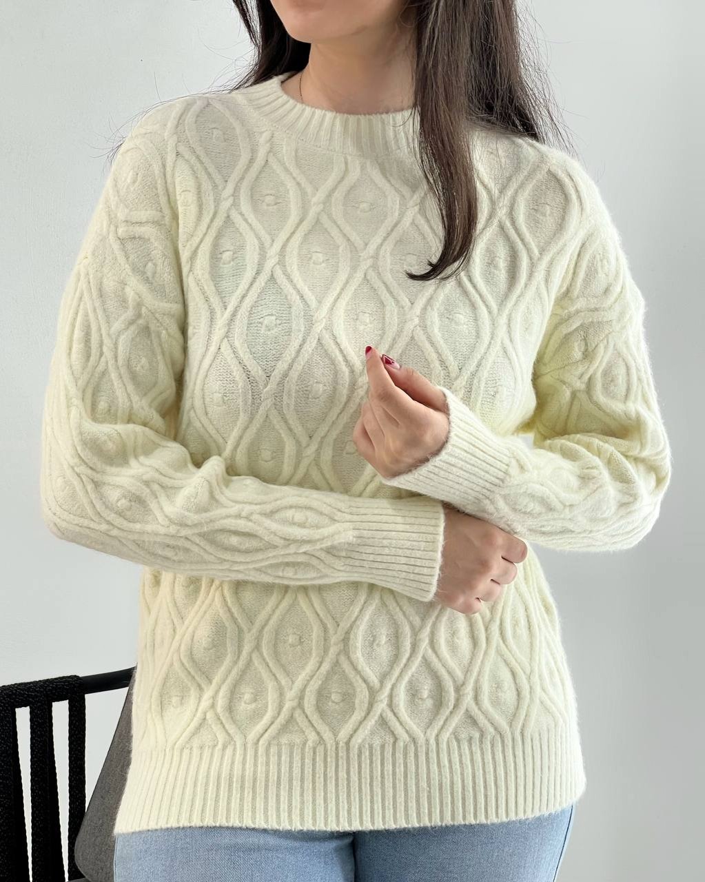 پلیور بافت لوزی 3 رنگ کد 4028