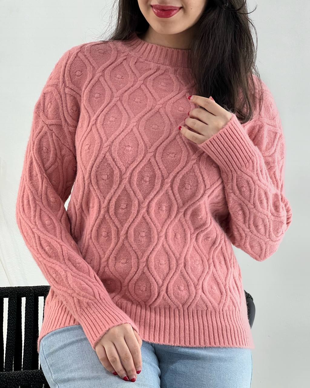 پلیور بافت لوزی 3 رنگ کد 4028