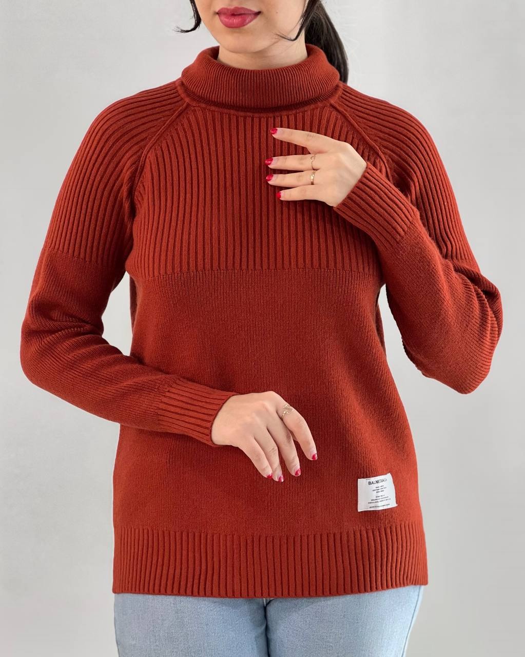 پلیور بافت یقه اسکی 6 رنگ کد 4033