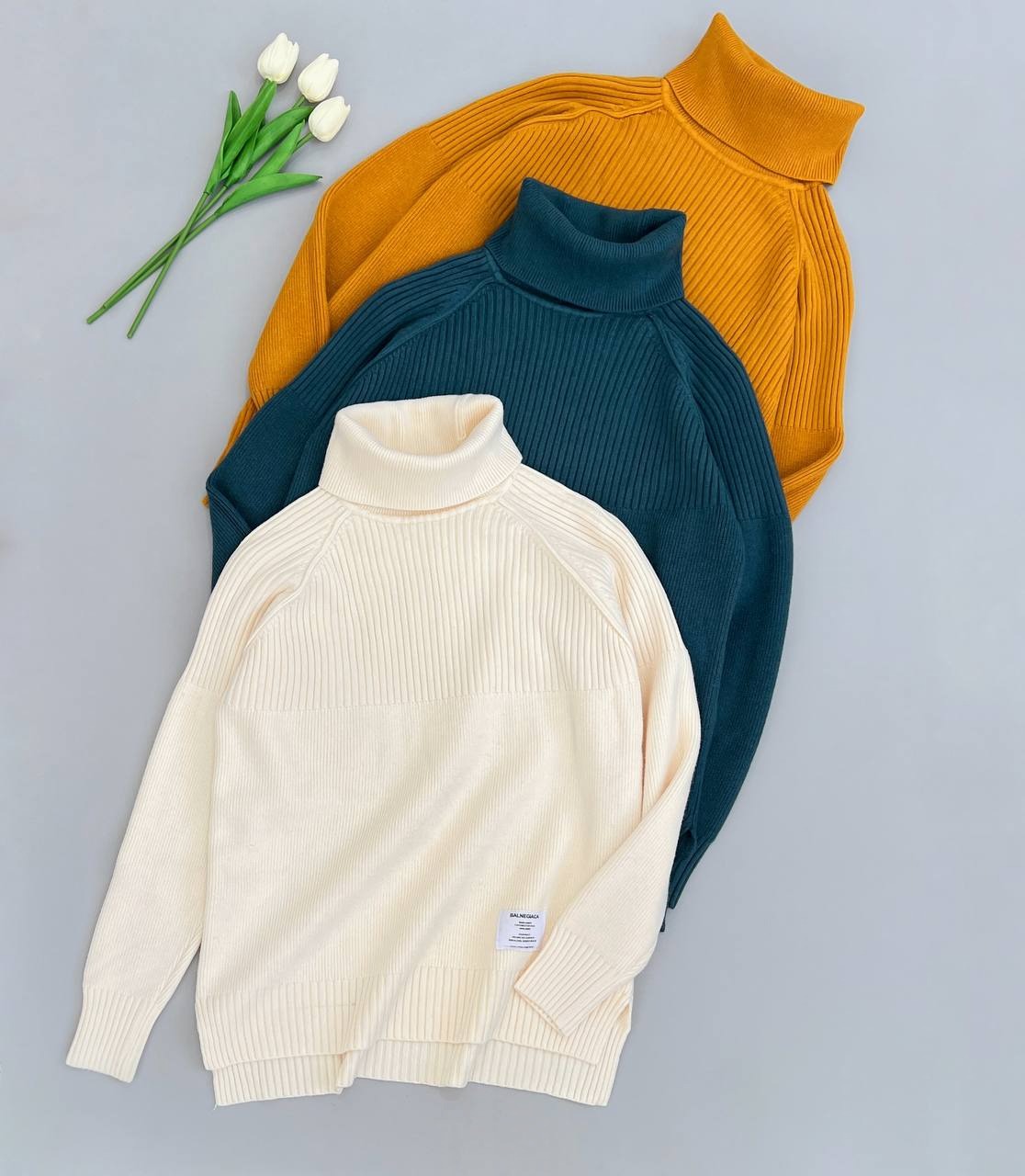 پلیور بافت یقه اسکی 6 رنگ کد 4033