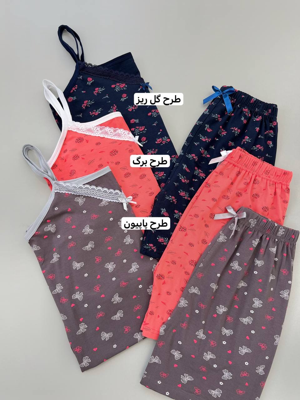 ست تاپ و شلوارک نخ و پنبه کد 4036