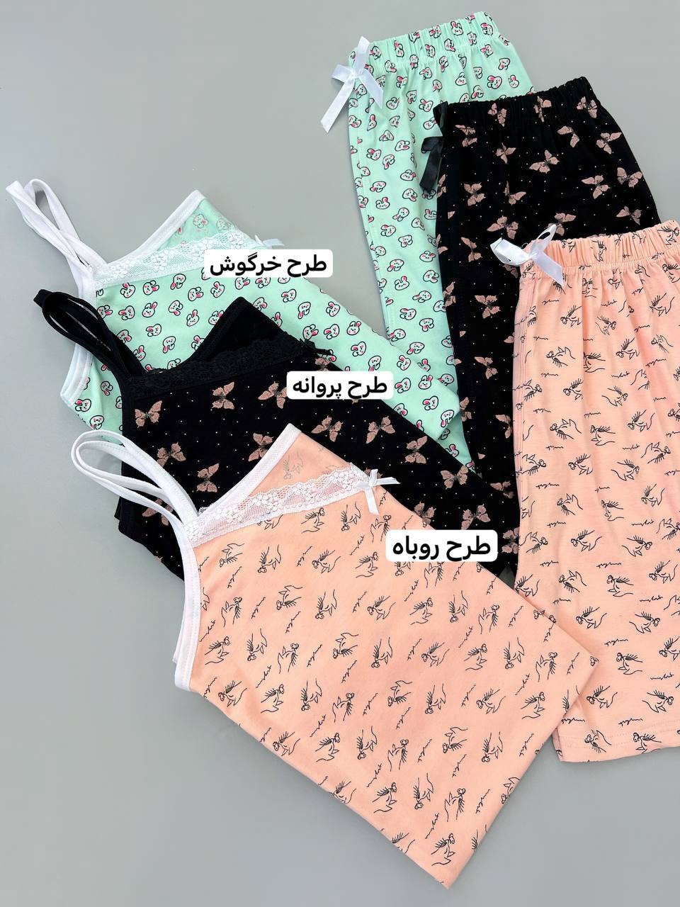 ست تاپ و شلوارک نخ و پنبه کد 4036