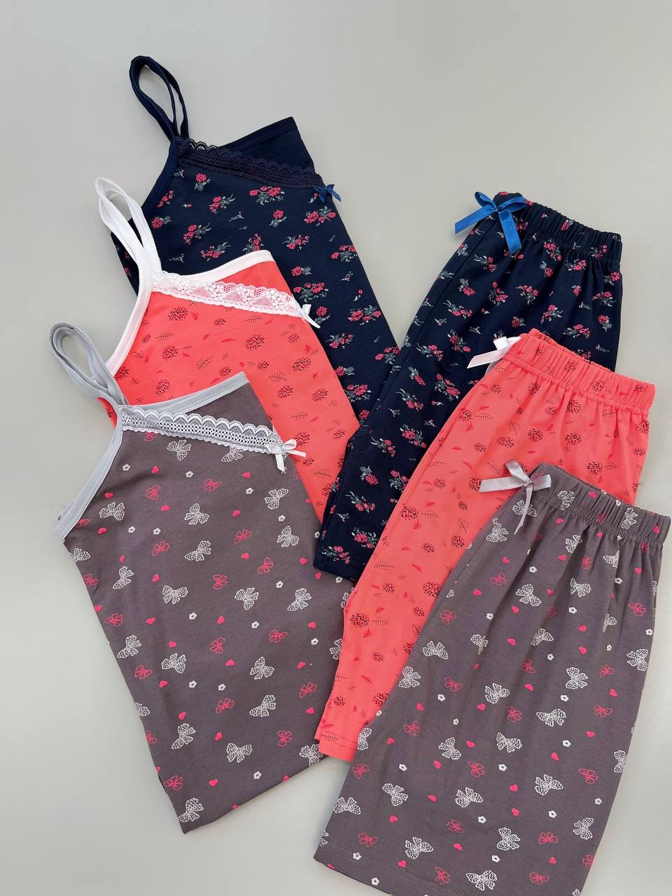 ست تاپ و شلوارک نخ و پنبه کد 4036