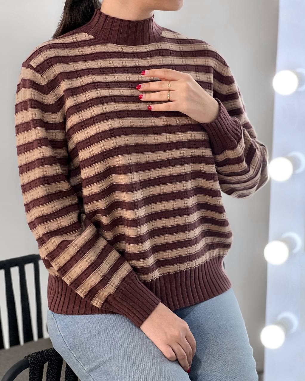 پلیور بافت راه راه 4 رنگ کد 4040