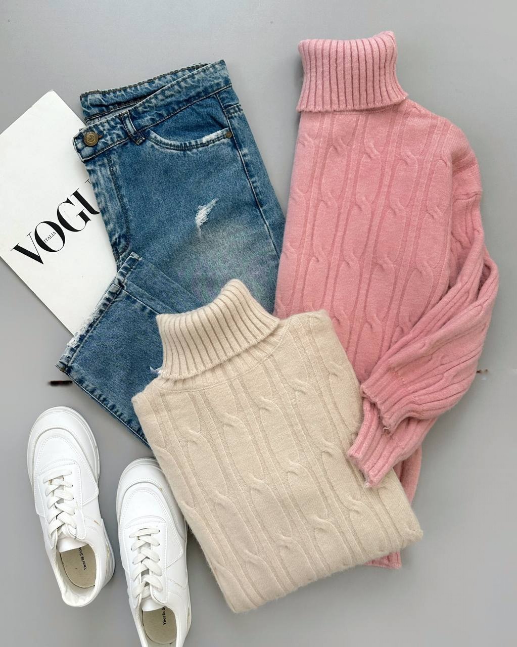 پلیور بافت زنجیری یقه اسکی کد 4044