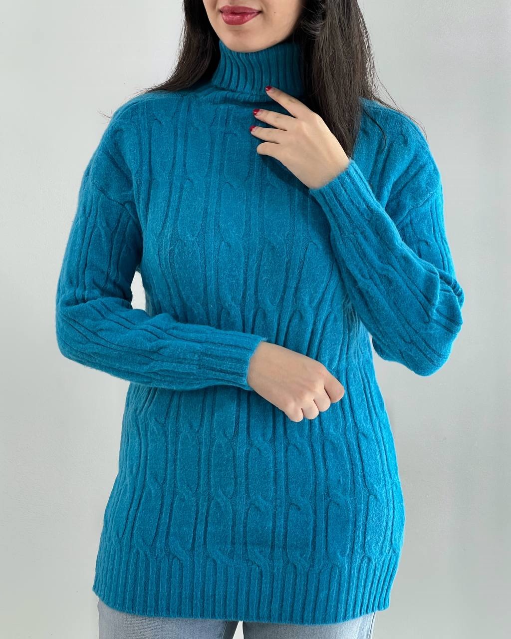 پلیور بافت زنجیری یقه اسکی کد 4044