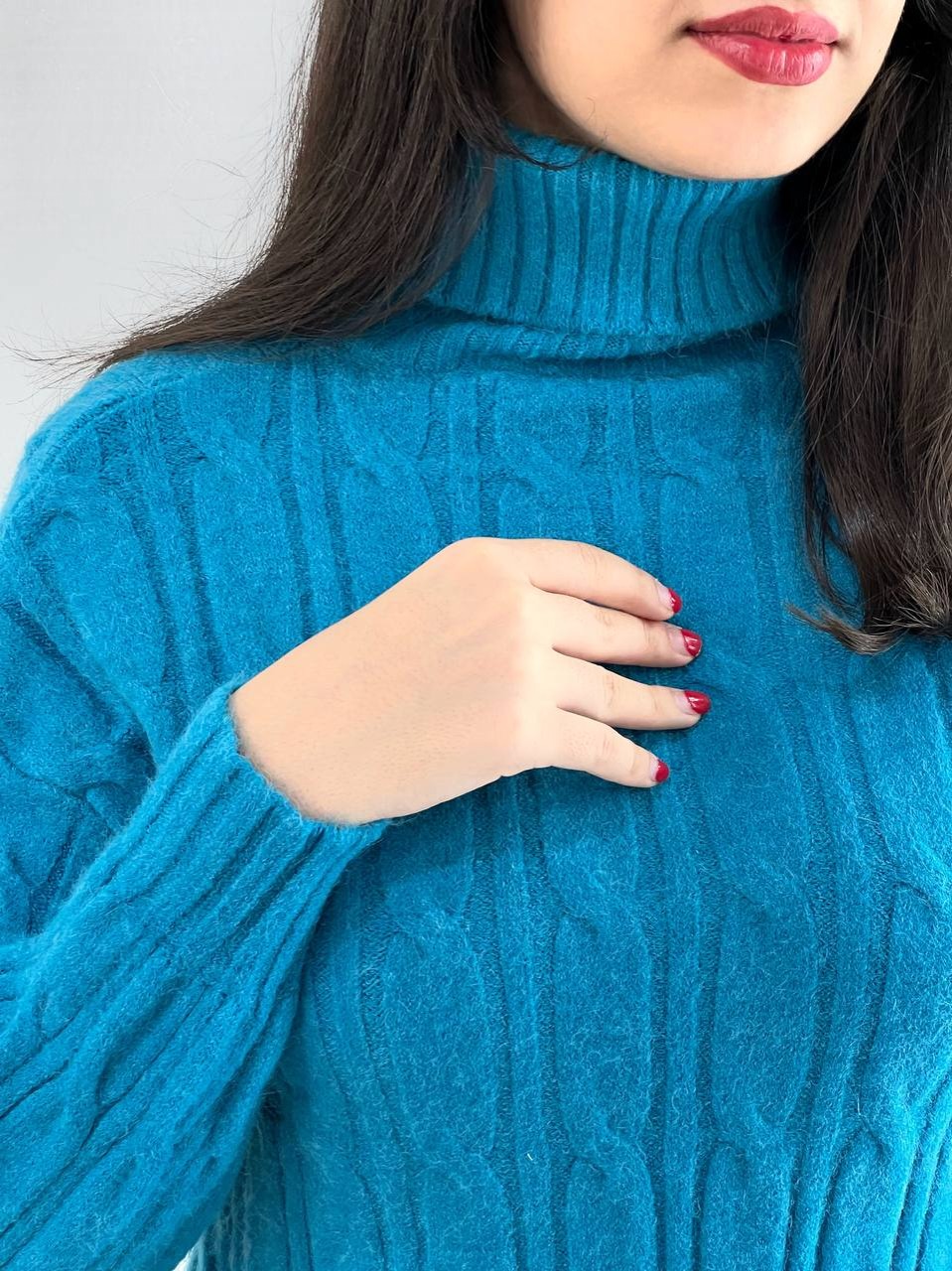 پلیور بافت زنجیری یقه اسکی کد 4044