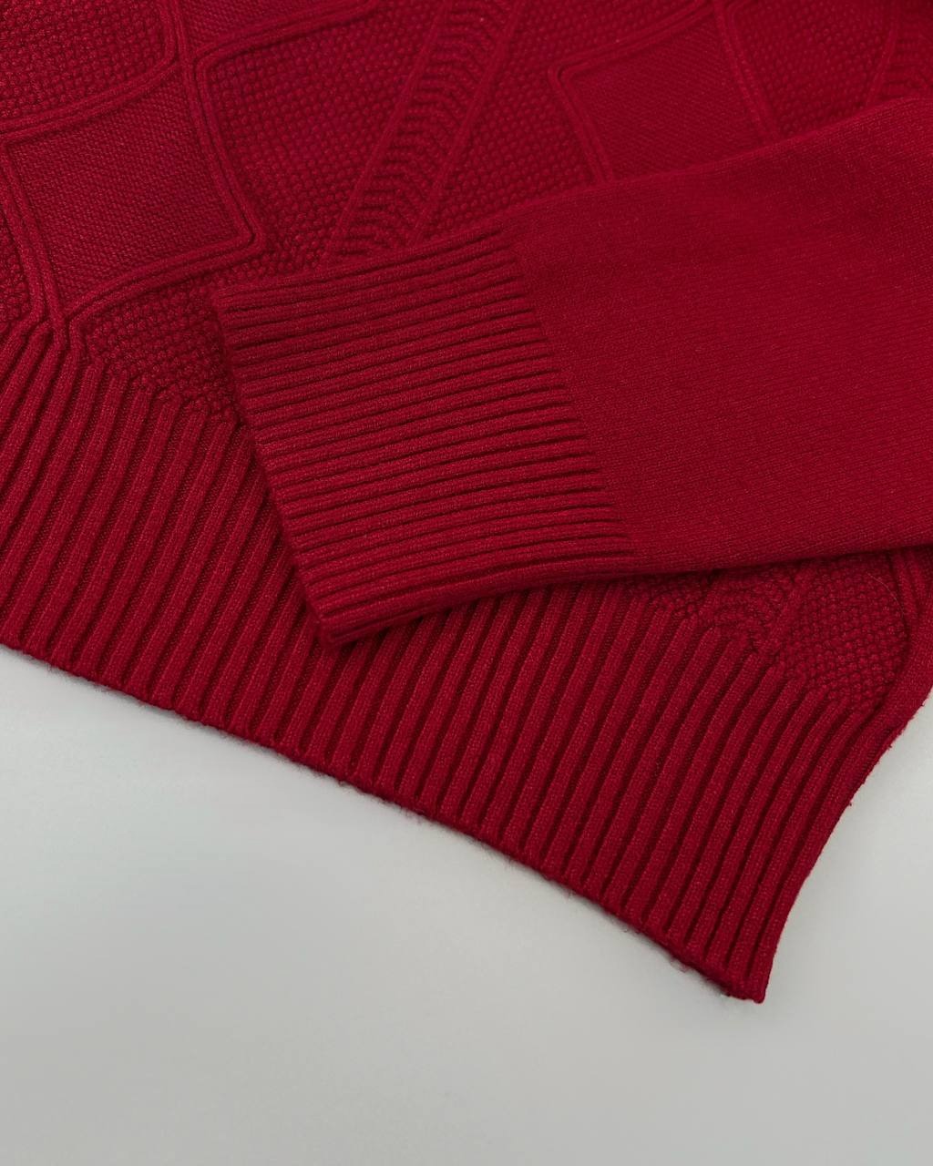 پلیور بافت یقه سه سانت لوزی کد 4045