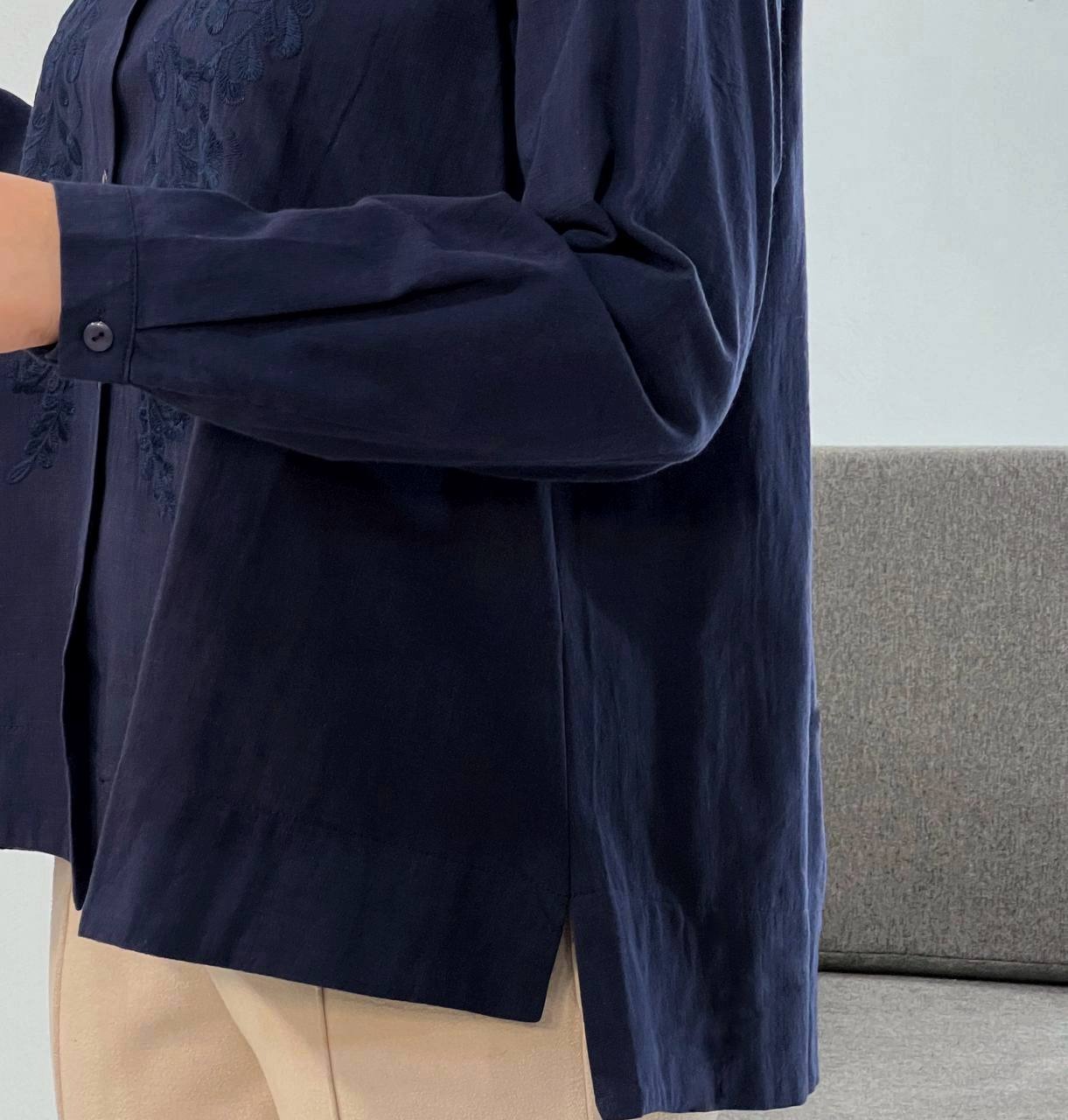 شومیز کنف سورمه ای کد 4047