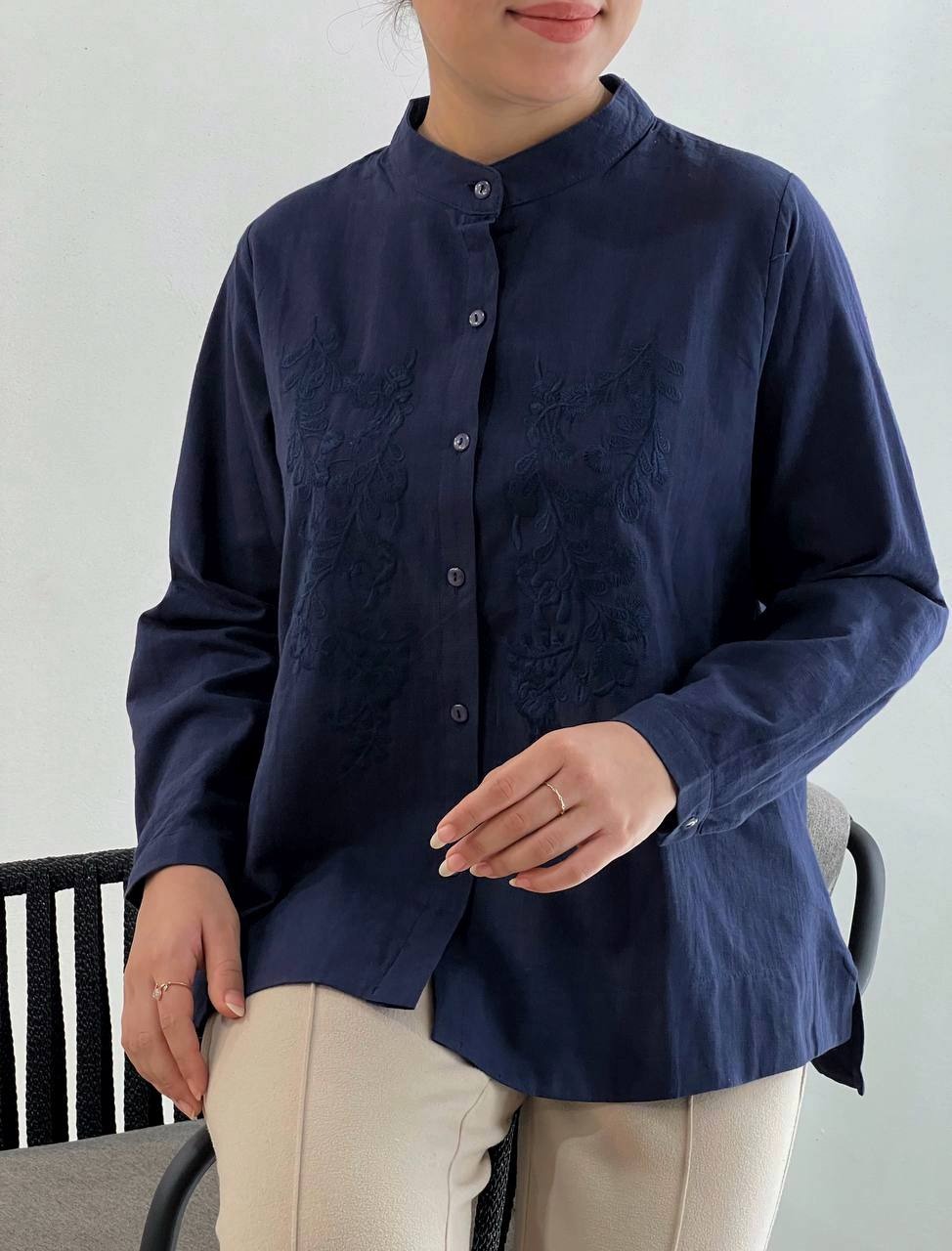 شومیز کنف سورمه ای کد 4047