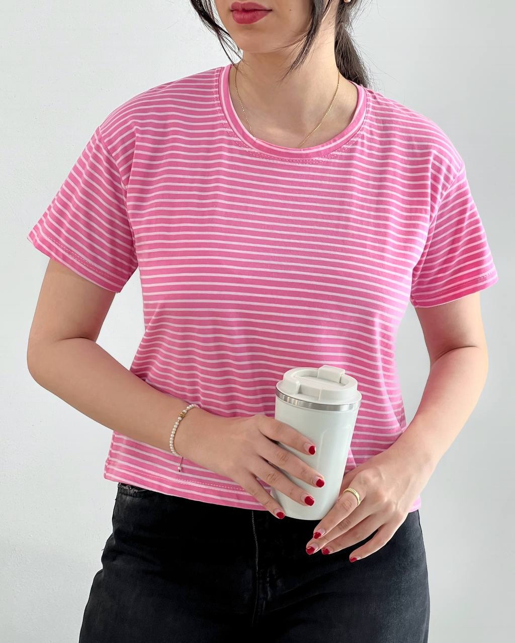 کراپ راه راه یقه گرد کد 4052