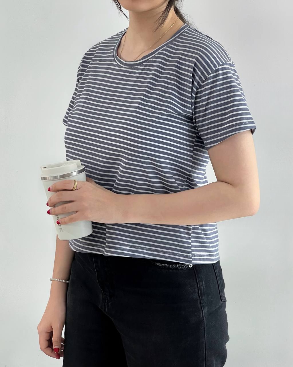 کراپ راه راه یقه گرد کد 4052