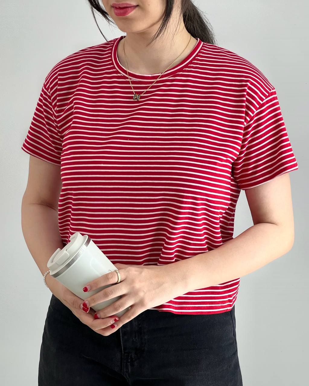 کراپ راه راه یقه گرد کد 4052