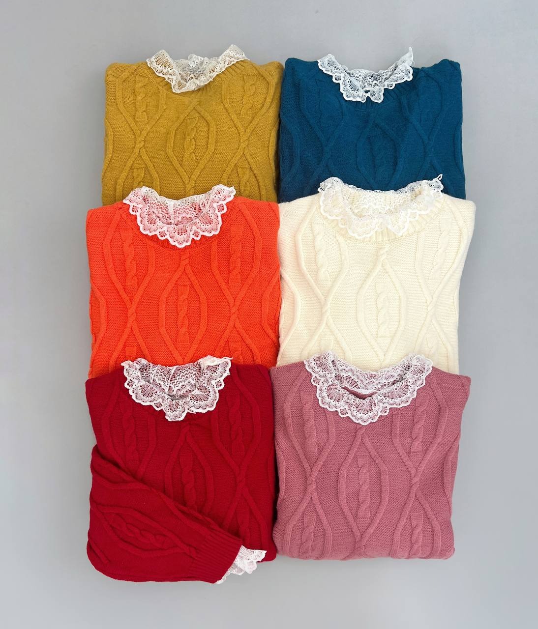 پلیور بافت یقه گیپور کد 4053