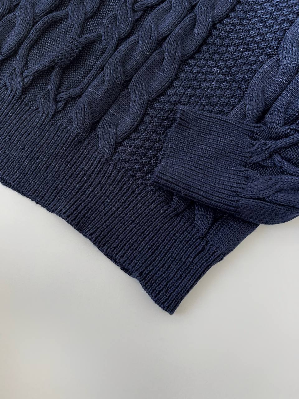 پلیور بافت یقه اسکی سورمه ای کد 4054