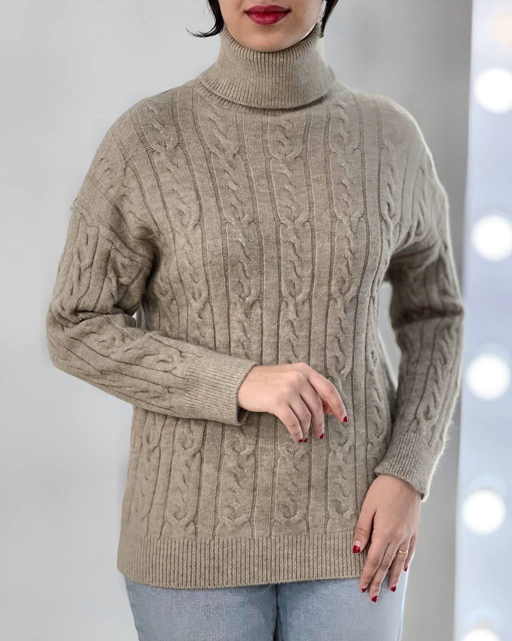 پلیور بافت یقه اسکی کد 4055