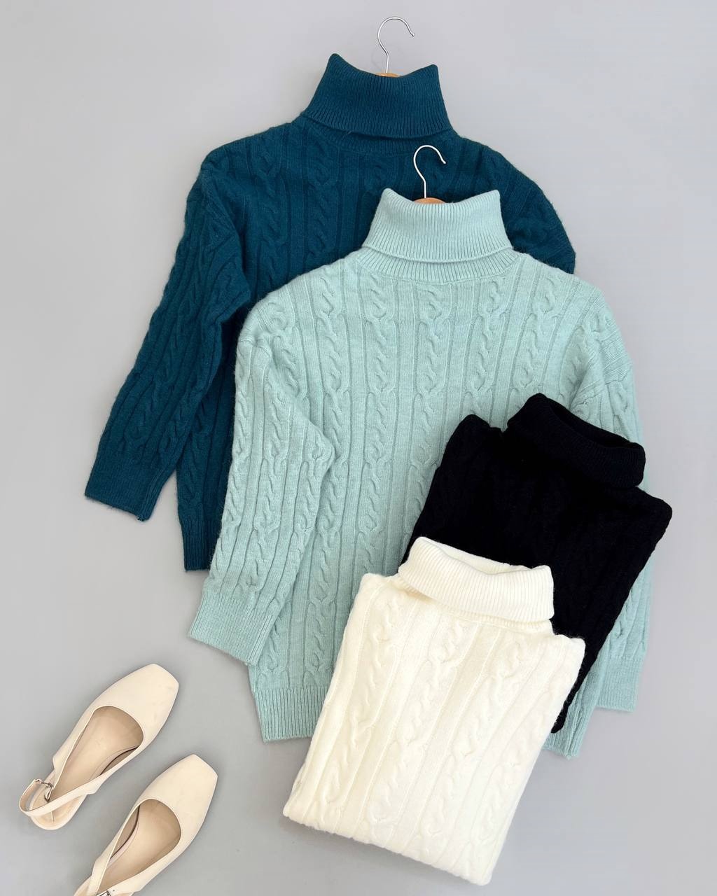 پلیور بافت یقه اسکی کد 4055