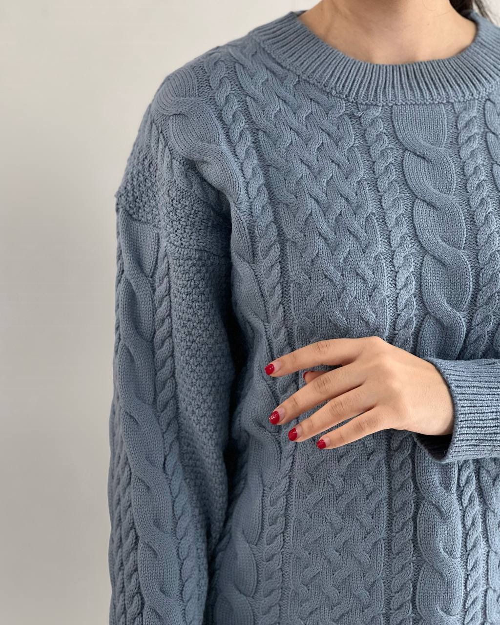 پلیور بافت زنجیری گرم بالا کد 4058