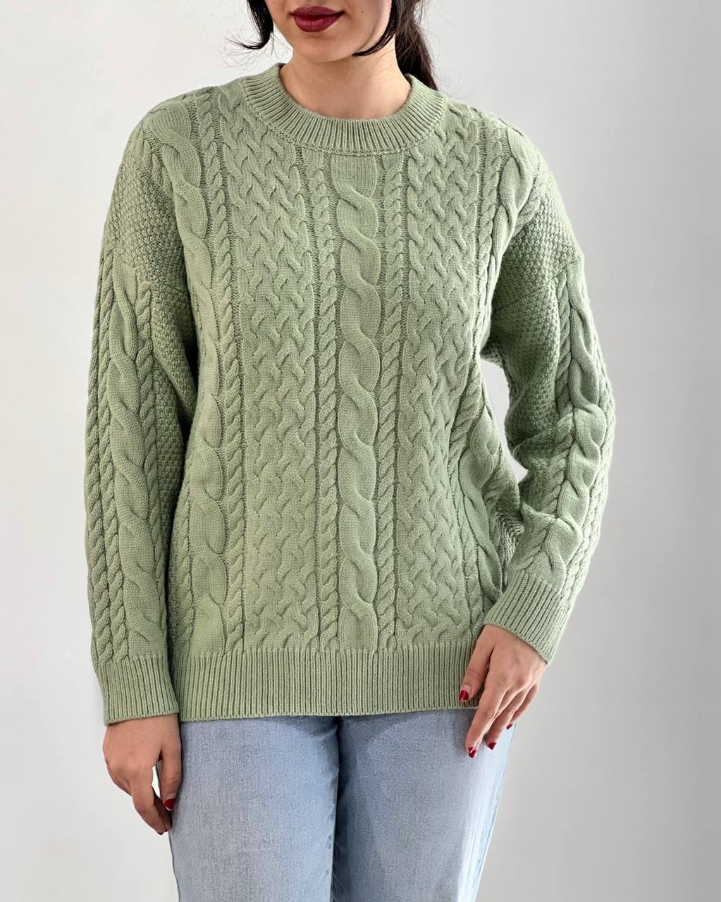 پلیور بافت زنجیری گرم بالا کد 4058