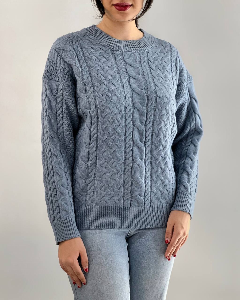 پلیور بافت زنجیری گرم بالا کد 4058