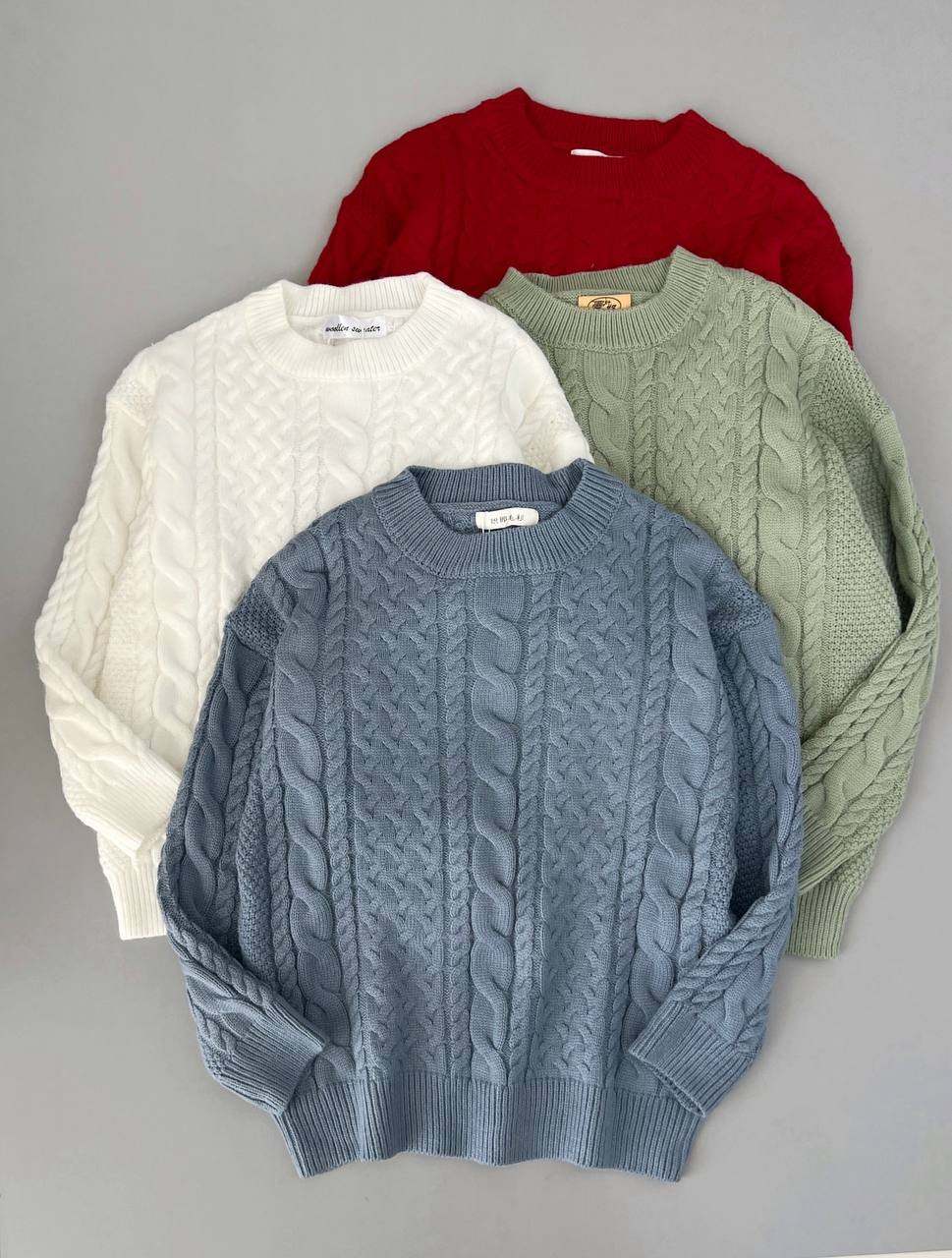 پلیور بافت زنجیری گرم بالا کد 4058