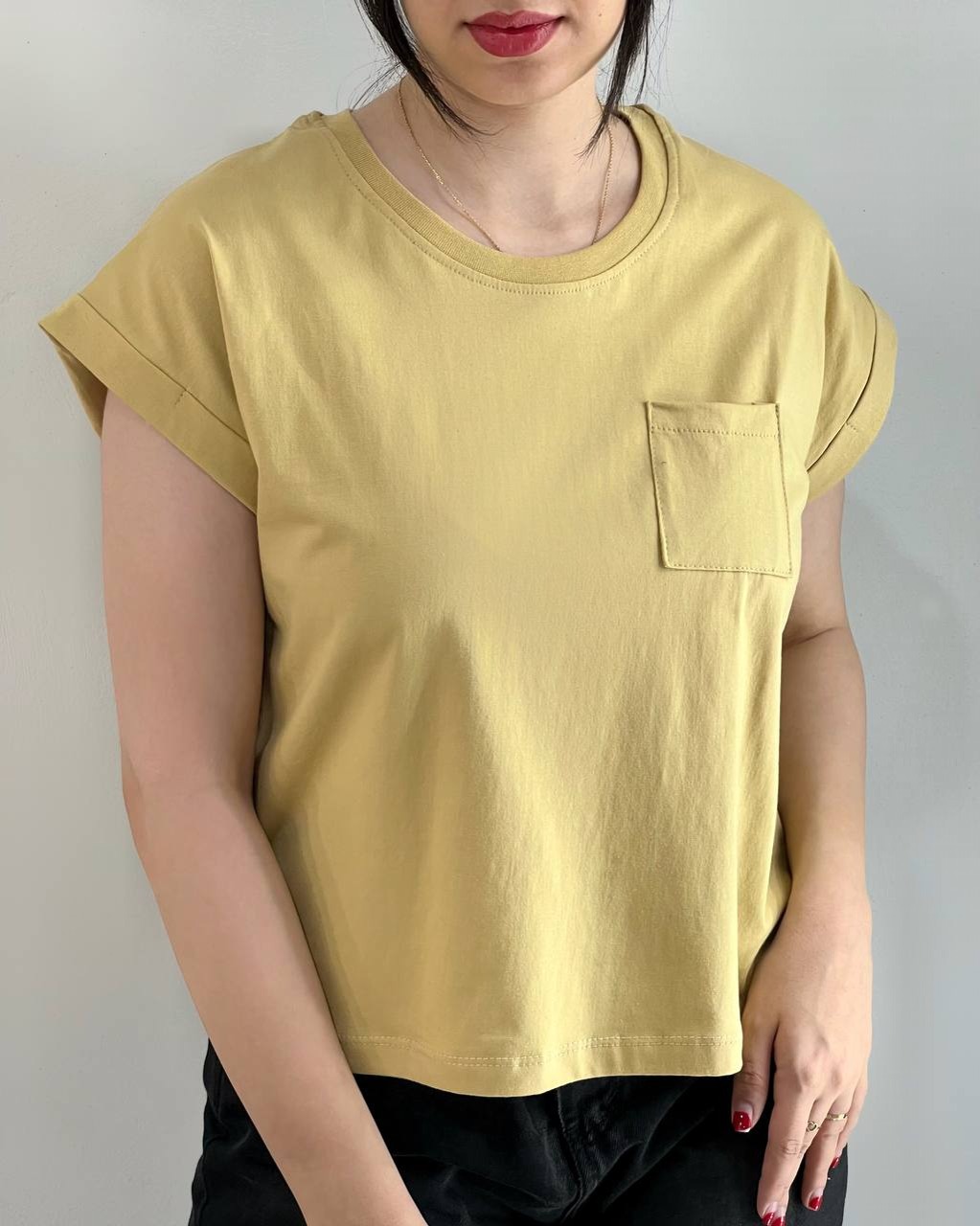 تیشرت تک جیب آستین سرخود کد 4059