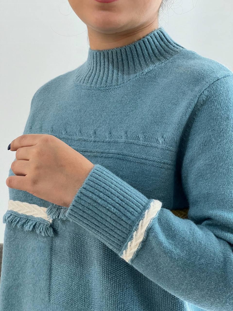 پلیور بافت یقه سه سانت کد 4061