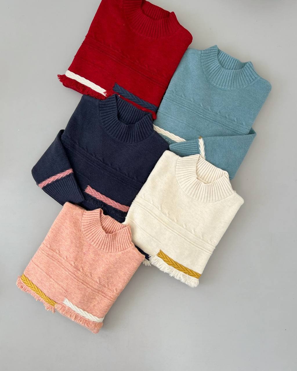 پلیور بافت یقه سه سانت کد 4061