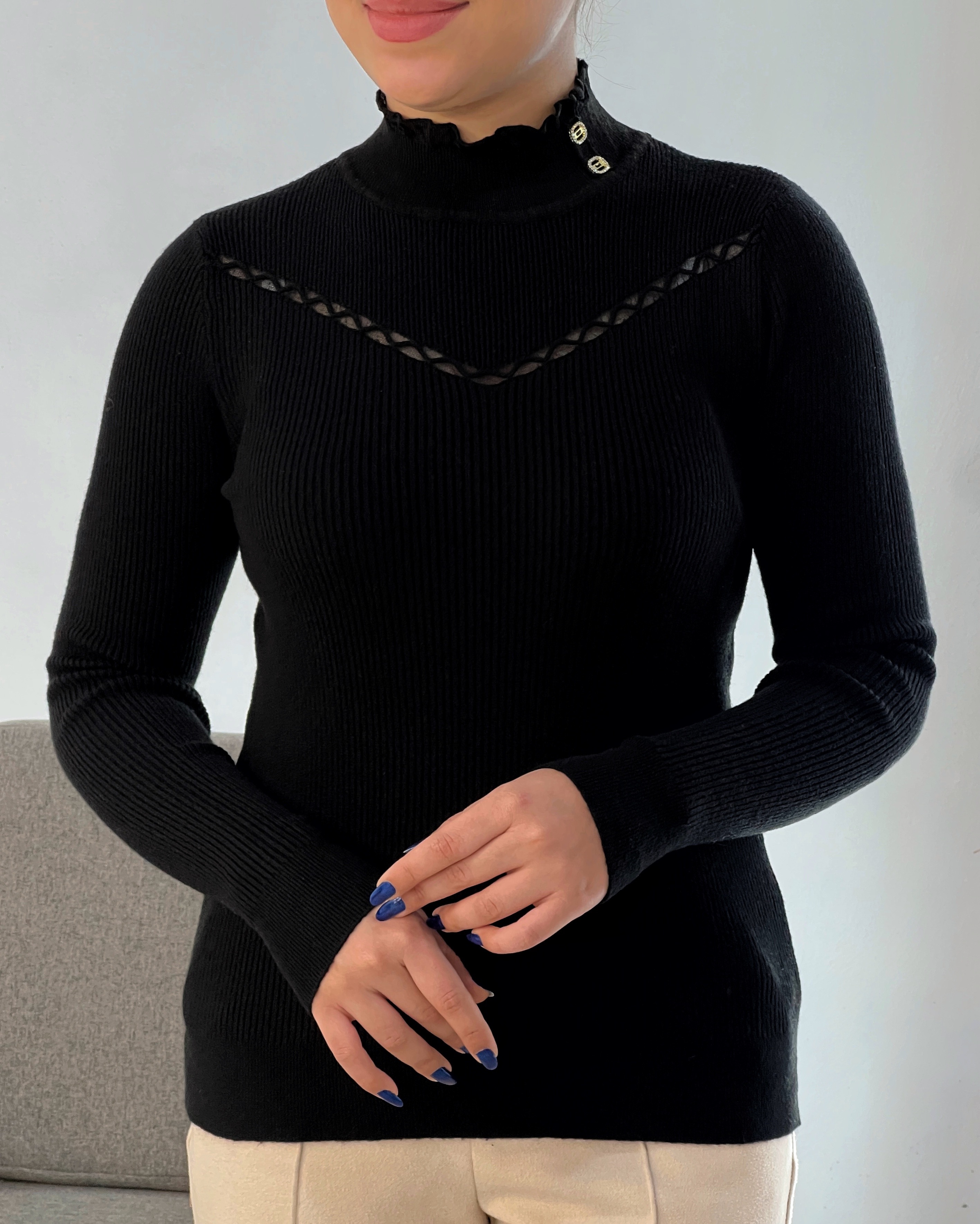 پلیور بافت گپ مشکی کد 4062